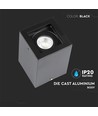 GU10 Plafondlamp - IP20, vierkant, zwart, zonder lichtbron
