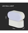 6W LED witte wandlamp - IP65 buiten, Ovaal, 350 graden draaibaar, incl. lichtbron
