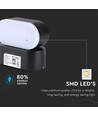6W LED wandlamp - IP65 buiten, ovaal, 350 graden draaibaar, zwart, incl. lichtbron
