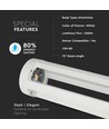 V-Tac 10W LED tuinlamp - Wit, 80 cm, IP65, 230V