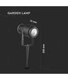 V-Tac 12W LED tuinscheenlamp - Zwart, met grondpen, IP65, 230V