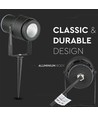 V-Tac 12W LED tuinscheenlamp - Zwart, met grondpen, IP65, 230V