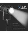 V-Tac 12W LED tuinscheenlamp - Zwart, met grondpen, IP65, 230V