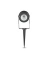 V-Tac 12W LED tuinscheenlamp - Zwart, met grondpen, IP65, 230V