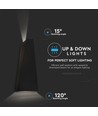 6W LED wandlamp - IP65 buiten, zwart, incl. lichtbron