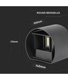 5W LED wandlamp - IP65 buiten, rond, zwart, verstelbare stralingshoek, incl. lichtbron