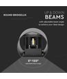 5W LED wandlamp - IP65 buiten, rond, zwart, verstelbare stralingshoek, incl. lichtbron