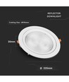 30W Ø22,5cm LED spotlight - Zaaggat: Ø19,5 cm, Afmetingen: Ø22,5 cm, 3 cm hoog, Samsung LED chip