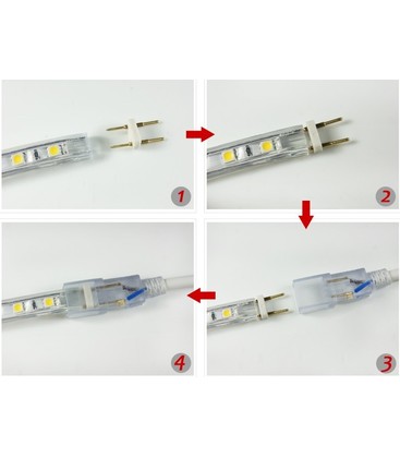 Installatie van een waterdichte IP67 ledstrip waarbij de verbindingen worden afgedicht.
